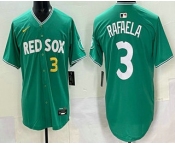 Men's Boston Red Sox #3 Ceddanne Rafaela Name Green 2025 City Connect Limited Jersey Men's Boston Red Sox #3 Ceddanne Rafaela Name Green 2025 City Connect Limited Jersey