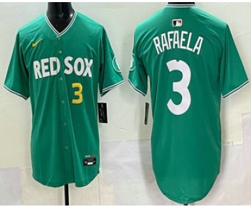 Men's Boston Red Sox #3 Ceddanne Rafaela Name Green 2025 City Connect Limited Jersey