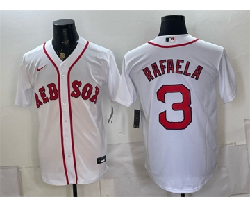 Men's Boston Red Sox #3 Ceddanne Rafaela White Cool Base Stitched Baseball Jersey