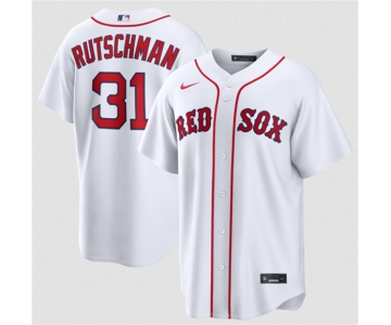 Men's Boston Red Sox #31 Adley Rutschman White Cool Base Stitched Baseball Jersey