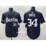 Men's Boston Red Sox #34 David Ortiz Black Gothic Vapor Limited Stitched Baseball Jersey
