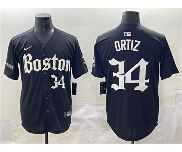 Men's Boston Red Sox #34 David Ortiz Black Gothic Vapor Limited Stitched Baseball Jersey