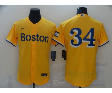 Men's Boston Red Sox #34 David Ortiz Nike Gold 2021 City Connect Jersey