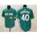 Men's Boston Red Sox #40 Willson Contreras Green 2025 City Connect Limited Stitched Baseball Jersey