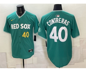 Men's Boston Red Sox #40 Willson Contreras Green 2025 City Connect Limited Stitched Baseball Jersey