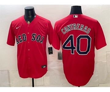 Men's Boston Red Sox #40 Willson Contreras Red Cool Base Stitched Baseball Jersey