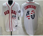 Men's Boston Red Sox #40 Willson Contreras White 2026 USA 250 Fourth of July Home Stitched Jersey Men's Boston Red Sox #40 Willson Contreras White 2026 USA 250 Fourth of July Home Stitched Jersey