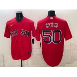 Men's Boston Red Sox #50 Mookie Betts Red Cool Base Stitched Baseball Jersey