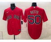 Men's Boston Red Sox #50 Mookie Betts Red Cool Base Stitched Baseball Jersey Men's Boston Red Sox #50 Mookie Betts Red Cool Base Stitched Baseball Jersey