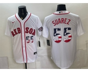 Men's Boston Red Sox #55 Ranger Suarez White 2026 USA 250 Fourth of July Home Stitched Baseball Jersey Men's Boston Red Sox #55 Ranger Suarez White 2026 USA 250 Fourth of July Home Stitched Baseball Jersey