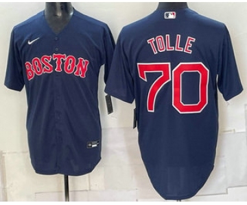 Men's Boston Red Sox #70 Payton Tolle Navy Cool Base Stitched Jersey