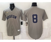 Men's Boston Red Sox #8 Carl Yastrzemski Grey Cooperstown Collection Limited Stitched Baseball Jersey