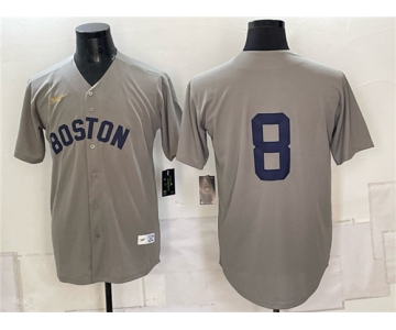 Men's Boston Red Sox #8 Carl Yastrzemski Grey Cooperstown Collection Limited Stitched Baseball Jersey
