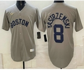 Men's Boston Red Sox #8 Carl Yastrzemski Grey Cooperstown Collection Limited Stitched Jersey Men's Boston Red Sox #8 Carl Yastrzemski Grey Cooperstown Collection Limited Stitched Jersey