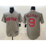 Men's Boston Red Sox #9 Ted Williams Grey Cool Base Stitched Baseball Jersey