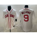 Men's Boston Red Sox #9 Ted Williams White Cool Base Stitched Baseball Jersey