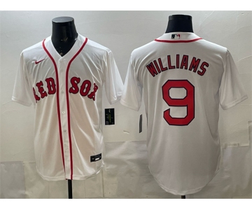 Men's Boston Red Sox #9 Ted Williams White Cool Base Stitched Baseball Jersey