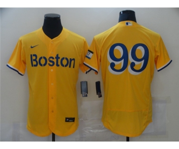 Men's Boston Red Sox  #99 Alex Verdugo  Nike Gold 2021 City Connect Flex Base Authentic Collection Jersey