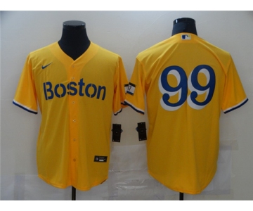 Men's Boston Red Sox #99 Alex Verdugo Nike Gold 2021 City Connect Jersey