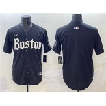 Men's Boston Red Sox Blank Black Gothic Vapor Limited Stitched Baseball Jersey