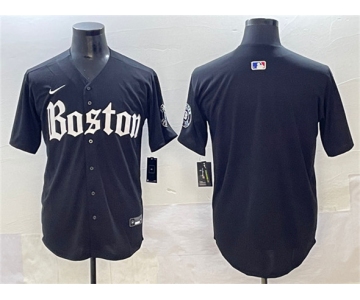 Men's Boston Red Sox Blank Black Gothic Vapor Limited Stitched Baseball Jersey
