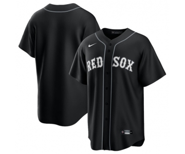 Men's Boston Red Sox Blank Black Lights Out Limited Stitched Baseball Jersey