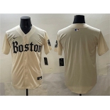 Men's Boston Red Sox Blank Cream Gothic Vapor Limited Stitched Baseball Jersey