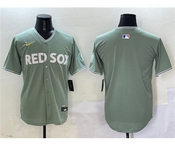 Men's Boston Red Sox Blank Green 2025 City Connect Limited Stitched Baseball Jersey