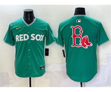 Men's Boston Red Sox Team Big Logo Green 2025 City Connect Limited Stitched Baseball Jersey