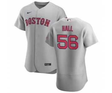 Men's Nike Boston Red Sox #56 Matt Hall Gray Road 2020 Authentic Team Baseball Jersey