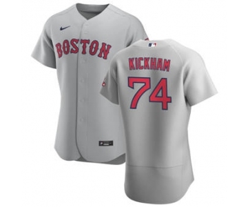 Men's Nike Boston Red Sox #74 Mike Kickham Gray Road 2020 Authentic Team Baseball Jersey