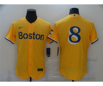 Men's Nike Boston Red Sox  #8 Carl Yastrzemski Gold 2021 City Connect Flex Base Authentic Collection Jersey