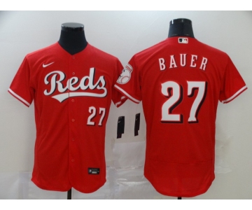 Men Cincinnati Reds #27 BAUER Nike Red Authentic 2020 Alternate Jersey