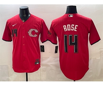 Men's Cincinnati Reds #14 Pete Rose Red 2026 City Connect Stadium Stitched Baseball Jersey