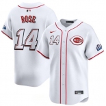 Men's Cincinnati Reds #14 Pete Rose White 2025 Speedway Classic Home Limited Stitched Baseball Jersey
