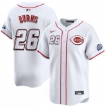 Men's Cincinnati Reds #26 Chase Burns White 2025 Speedway Classic Home Limited Stitched Baseball Jersey