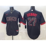Men's Cincinnati Reds #27 Sal Stewart Black City Connect Cool Base Stitched Baseball Jersey Men's Cincinnati Reds #27 Sal Stewart Black City Connect Cool Base Stitched Baseball Jersey