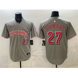 Men's Cincinnati Reds #27 Sal Stewart Grey Road Limited Stitched Baseball Jersey Men's Cincinnati Reds #27 Sal Stewart Grey Road Limited Stitched Baseball Jersey