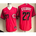Men's Cincinnati Reds #27 Sal Stewart Red 2026 City Connect Stadium Jersey Men's Cincinnati Reds #27 Sal Stewart Red 2026 City Connect Stadium Jersey