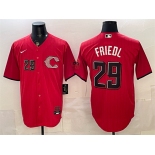 Men's Cincinnati Reds #29 TJ Friedl Red 2026 City Connect Stadium Stitched Baseball Jersey