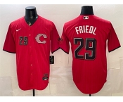 Men's Cincinnati Reds #29 TJ Friedl Red 2026 City Connect Stadium Stitched Baseball Jersey