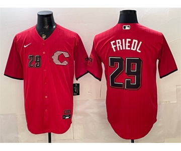 Men's Cincinnati Reds #29 TJ Friedl Red 2026 City Connect Stadium Stitched Baseball Jersey
