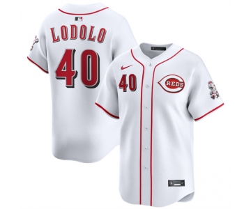 Men's Cincinnati Reds #40 Nick Lodolo White Home Limited Stitched Baseball Jersey