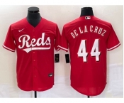 Men's Cincinnati Reds #44 Elly De La Cruz Red Cool Base Stitched Baseball Jersey 1