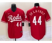 Men's Cincinnati Reds #44 Elly De La Cruz Red Cool Base Stitched Baseball Jersey