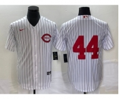 Men's Cincinnati Reds #44 Elly De La Cruz White Field of Dreams Cool Base Stitched Baseball Jersey