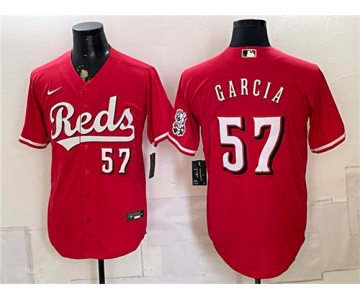 Men's Cincinnati Reds #57 Julian Garcia Red Stitched Baseball Jersey