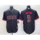 Men's Cincinnati Reds #9 Matt McLain Black 2023 City Connect Cool Base Stitched Jersey