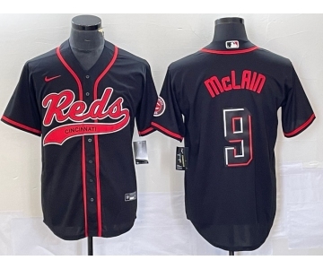 Men's Cincinnati Reds #9 Matt McLain Black 2023 City Connect Cool Base Stitched Jersey