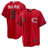 Men's Cincinnati Reds #9 Matt McLain Red 2026 City Connect Stadium Stitched Baseball Jersey